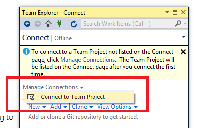 how to add team foundation server in visual studio 2015? 2