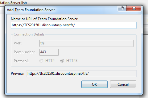 how to add team foundation server in visual studio 2015?